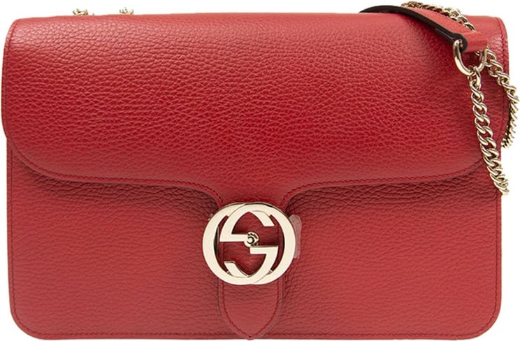 Gucci Gucci Red Handbag Woman Logo Leather Dollar Calf Mod.510303 CAO0G 6420 Rood