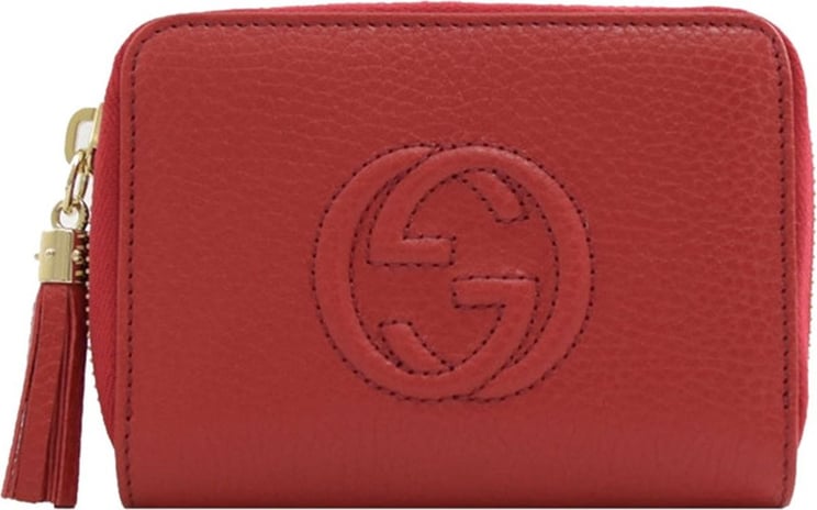 Gucci Wallet Soho Red Woman Logo Leather Cellarius Mod. 598209 A7M0G 6523