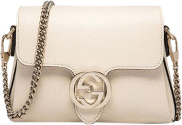 Gucci White Woman Handbag Logo Leather Dollar Calf Mod. 607720 CAO0G 9522