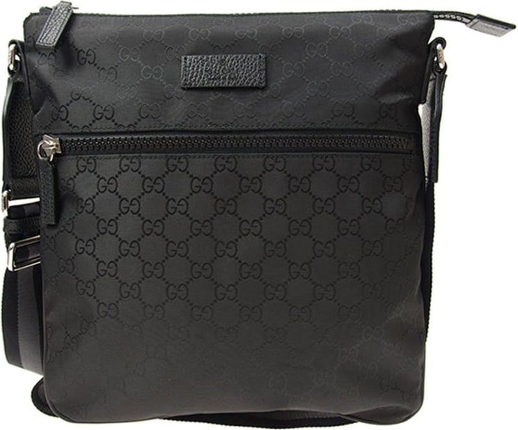Gucci Messenger Bag Black Man GG Canvas Fabric Mod. 449184 G1XHN 8615