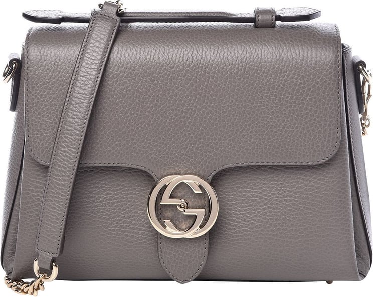 Gucci Gucci Gray Handbag Woman Logo Leather Dollar Calf Mod.510302 CAO0G 002 Grijs