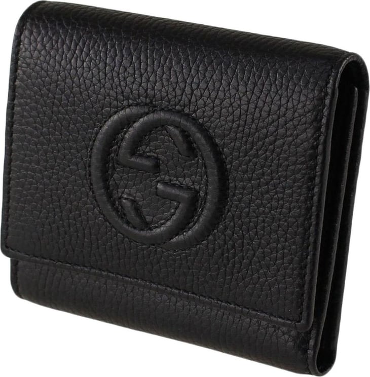 Gucci Wallet Soho Black Woman Logo Leather Cellarius Mod.598207 A7M0G 001 1000