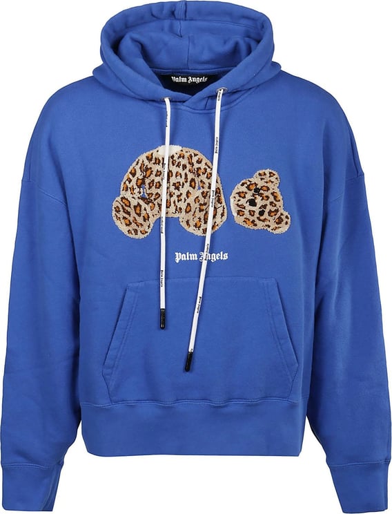 Palm Angels Leopard Bear Sweatshirt Blue Blauw