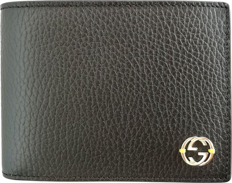 Gucci Bifold Wallet Black and Yellow Man Dollar Calf Leather Mod. 610466 CAO2N 1041