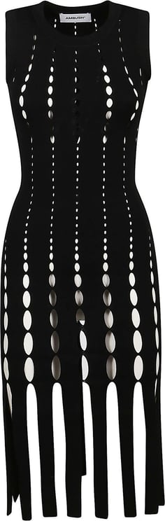 Knitted Cut Out Dress Black