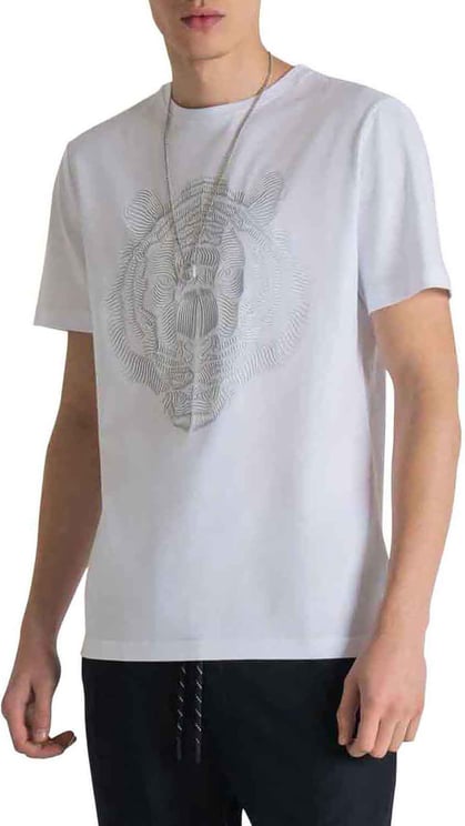 Antony Morato Slim Fit T-shirt with tiger print Wit