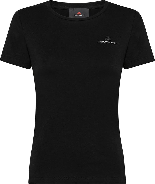 Peuterey MENTA LG - T-shirt with same-colour logo Black