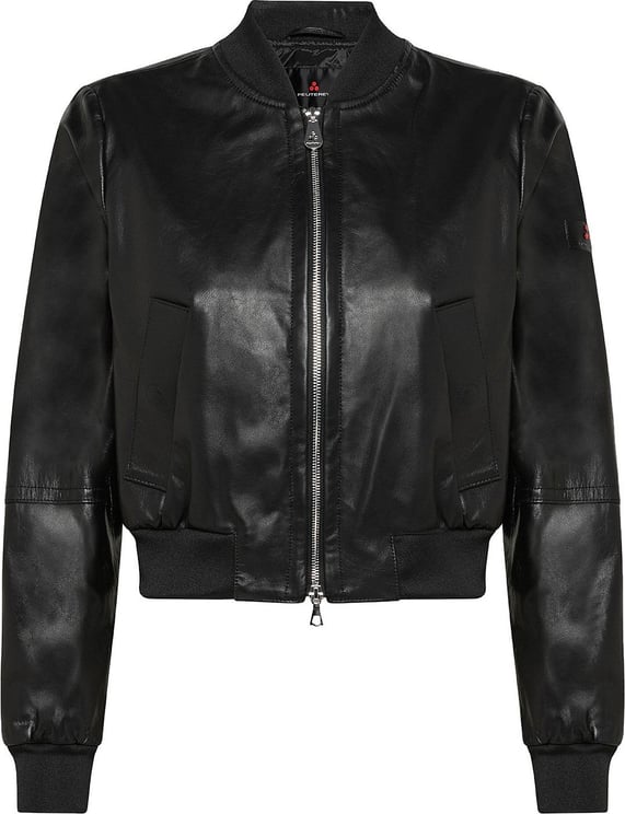 Peuterey Soft leather biker jacket Zwart