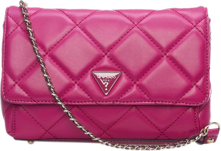 Guess Crossbody Bag Quilted Cessily Pink Roze