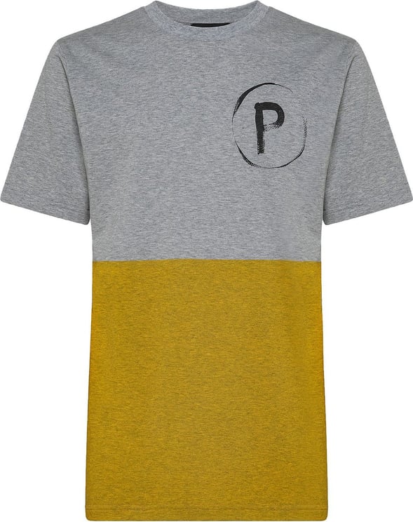Peuterey GOTS certified jersey colour block t-shirt Grijs