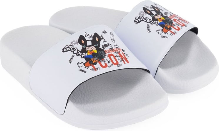 Dsquared2 Kinderslippers Wit Wit