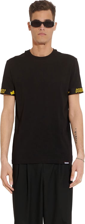 Dsquared2 Round Neck T-shirt zwart geel Zwart