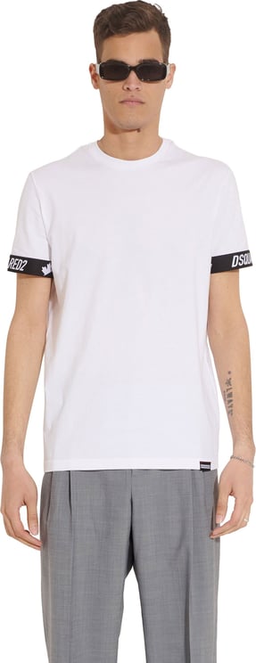 Dsquared2 Round Neck T-shirt Wit zwart Wit