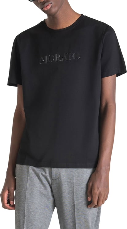 Antony Morato Slim Fit T-shirt With Embossed Logo Zwart