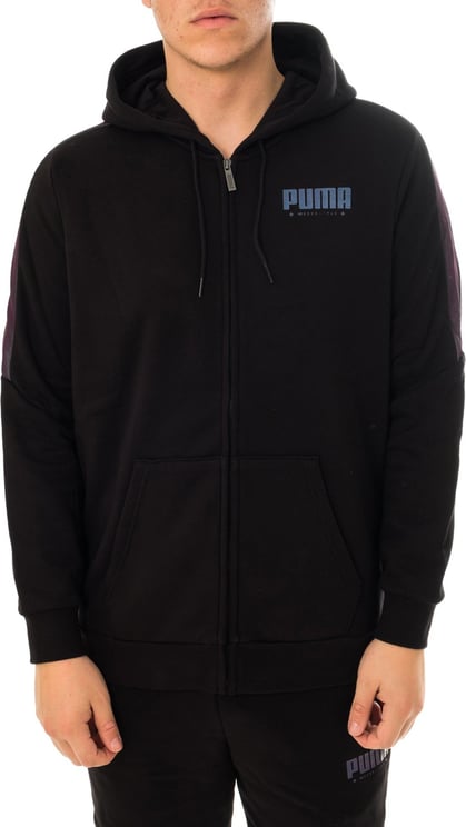 Puma Sweatshirt Man Cyber Fz Hoodie 848175.01 Zwart