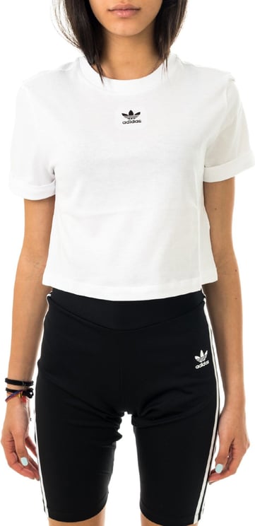 Adidas T-shirt Woman Crop Top Gn2803 White