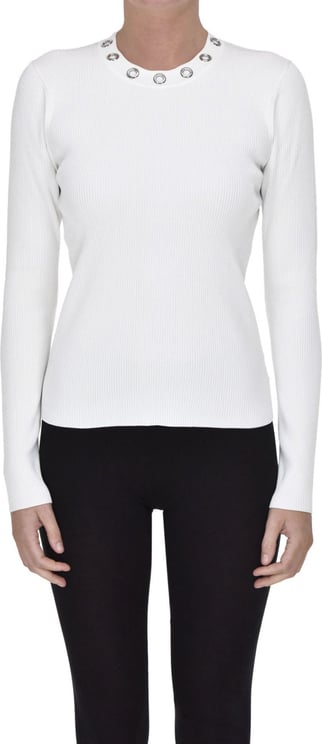 Michael Kors Ribbed Knit Pullover Wit