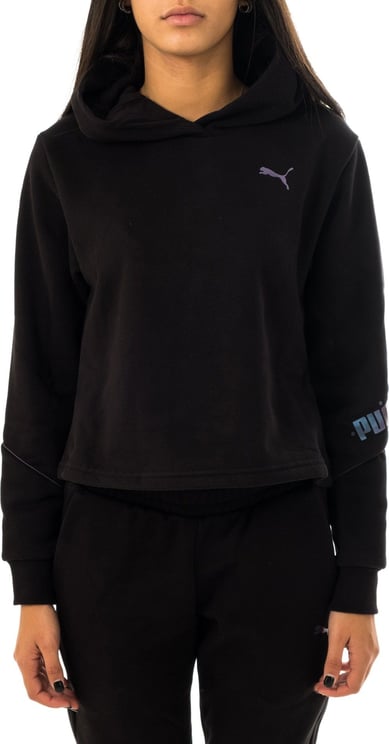 Puma Sweatshirt Woman Cyber Cropped Hoodie 848180.01 Zwart