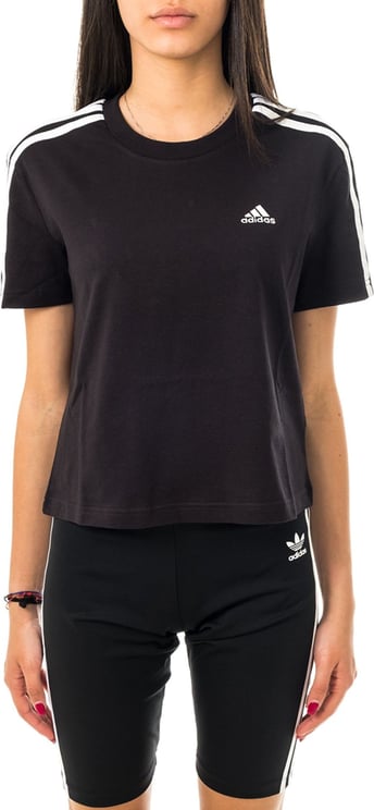 Adidas T-shirt Woman W 3s Cro T Gl0777 Zwart