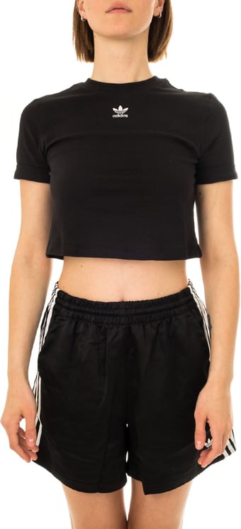 Adidas T-shirt Woman Crop Top Gn2802 Black