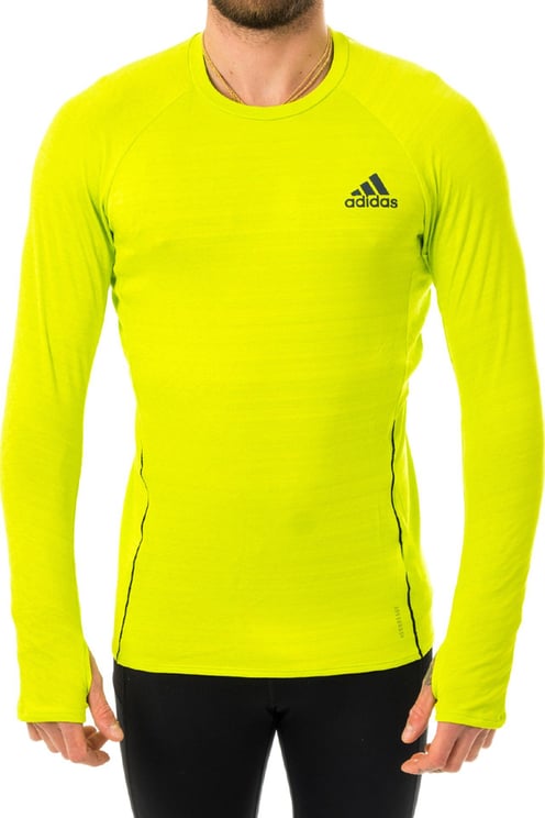 Adidas T-shirt Man Adi Runner Ls Gc6731 Geel