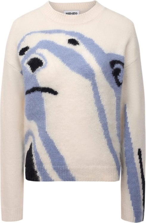Kenzo Kenzo Bear Knit Sweater Wit