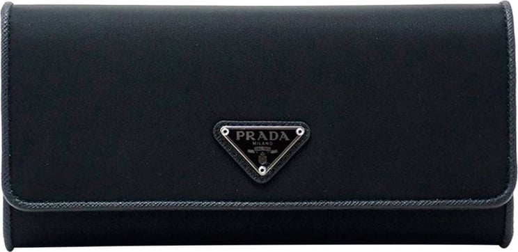 Prada Large Wallet Buttons Black Woman Fabric Mod.1MH132 UZ0 F0X3X