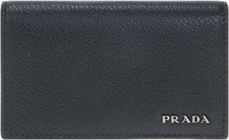 Prada Card Holder Black / Blue Man Calf Leather Mod.2MC122 2CB1 F0G52