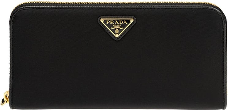 Prada Prada Wallet Black Woman Zip Around Fabric Mod.1ML506 UZ0 F0X3X3 00 Zwart