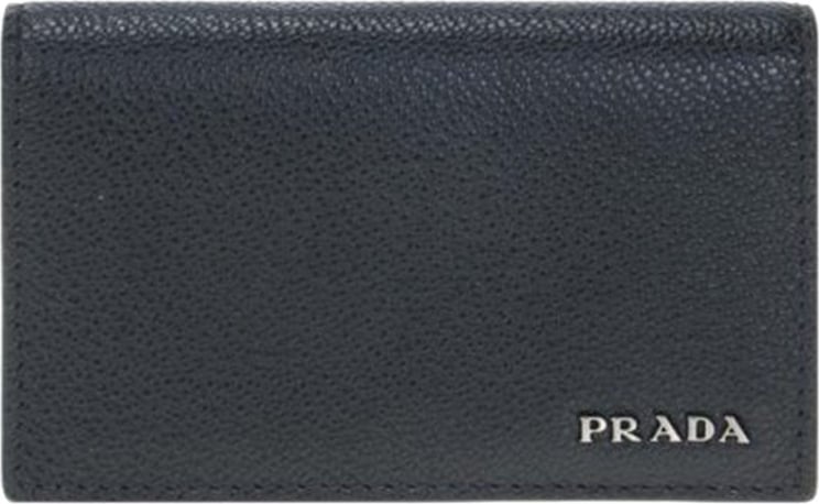 Prada Card Holder Black / Gray Man Calf Leather Mod.2MC122 2CB1 F0R8F
