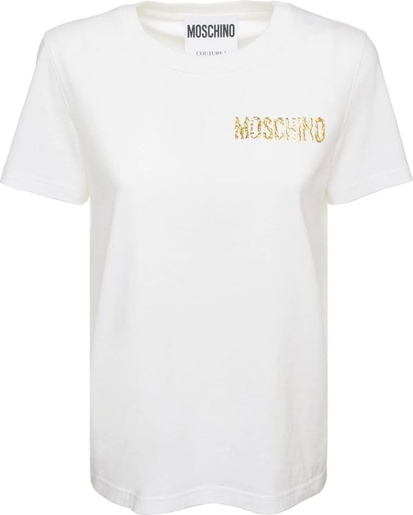 Moschino Moschino Couture Cotton Logo T-Shirt Wit