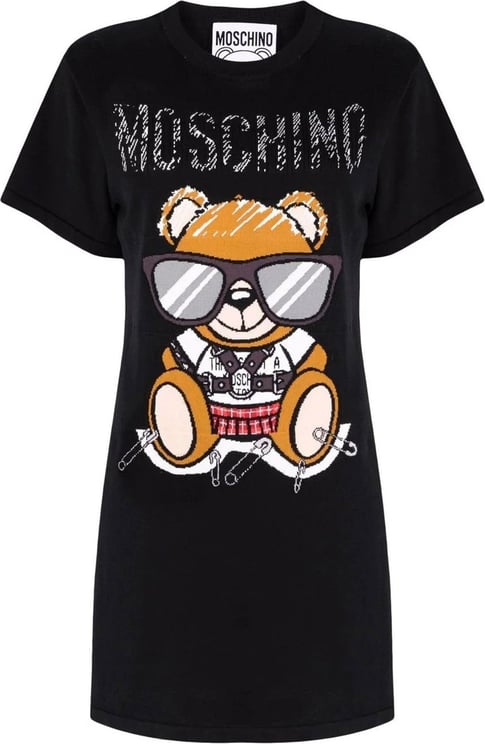 Moschino Moschino Couture Teddy Bear Knit Dress Zwart