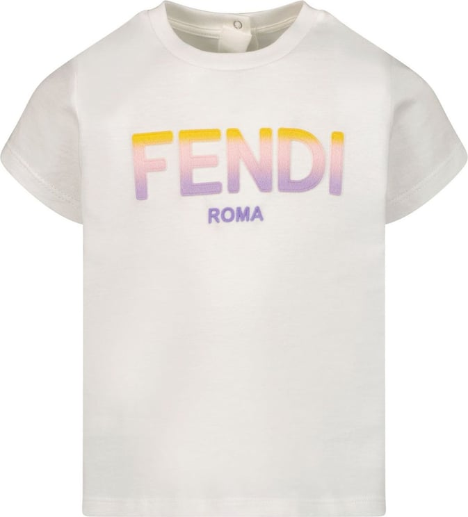 Fendi Baby T-shirt Wit Wit