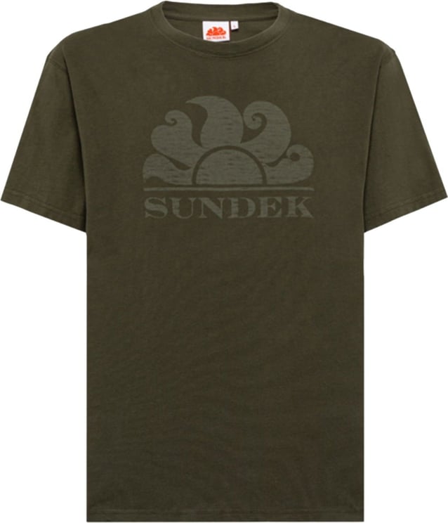 Sundek New Simeon Logo T-Shirt Donkergroen Groen