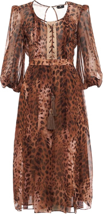 Dress With Lacing Brown