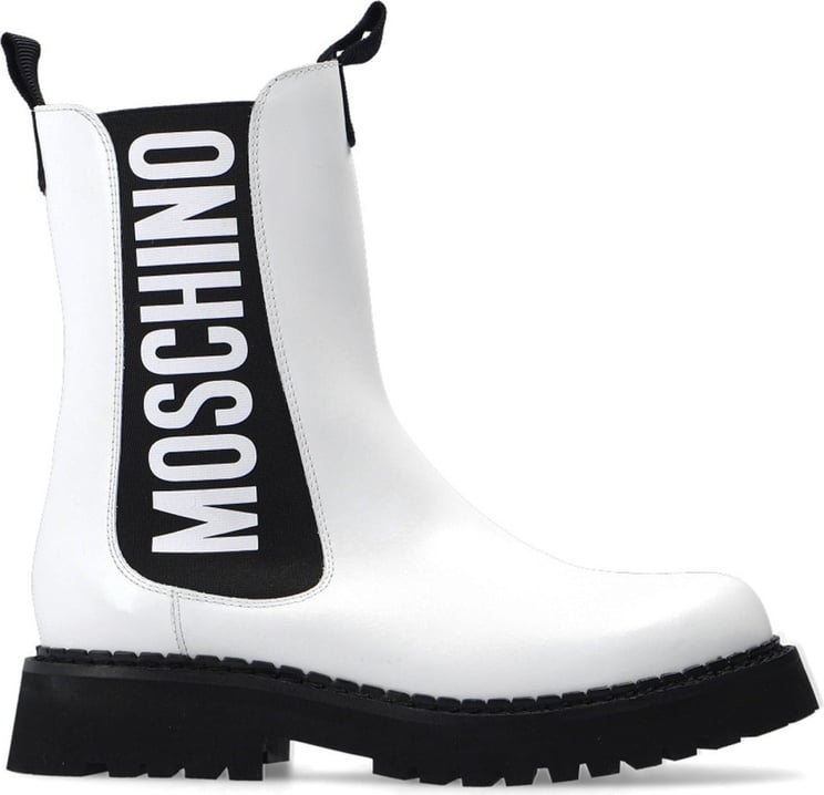Moschino Moschino Couture Leather Chelsea Boots Wit