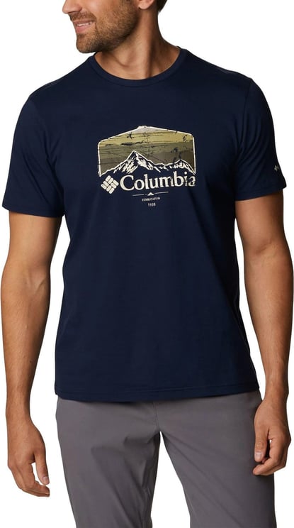 Columbia Men's Path Lake Graphic Tee II Collegiate Navy Blauw