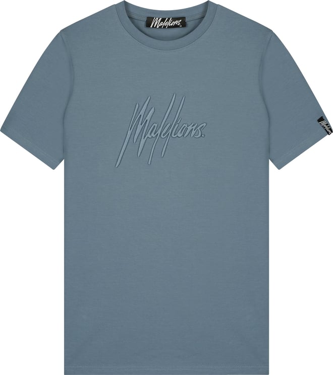 Malelions Essentials T-Shirt - Vintage Blue Blauw