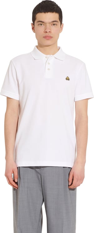 Moose Knuckles White logo polo Wit