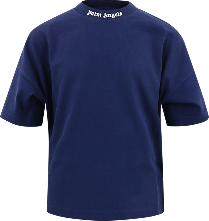 Palm Angels Classic Over Logo Tee S/S Navy Blauw