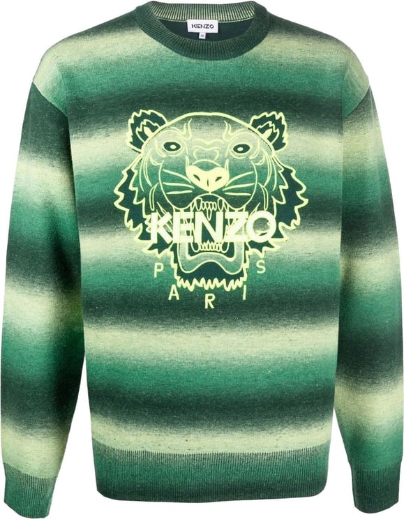 Kenzo Neon Tiger Logo Sweater Groen
