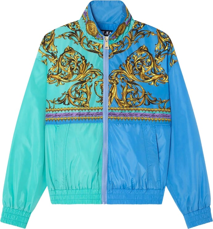 Versace Jeans Couture Jacket Man Print Placed Garland Jacket 72gas41d.g12 Divers