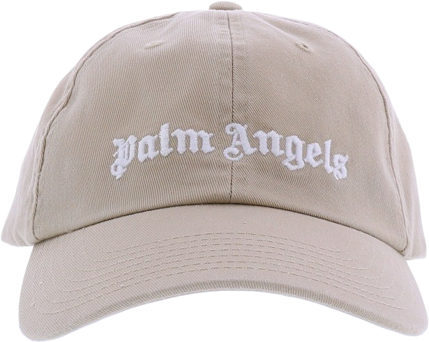 Palm Angels Classic Logo Cap Beige White Beige