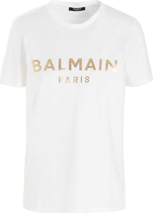 Balmain T-shirt Bianca Con Logo Wit