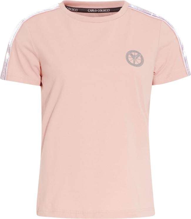 Carlo Colucci t-shirt roze Roze