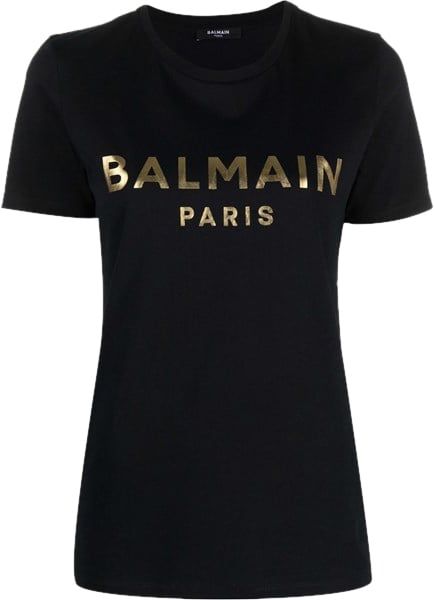 Balmain T-shirt Nera Con Logo Black