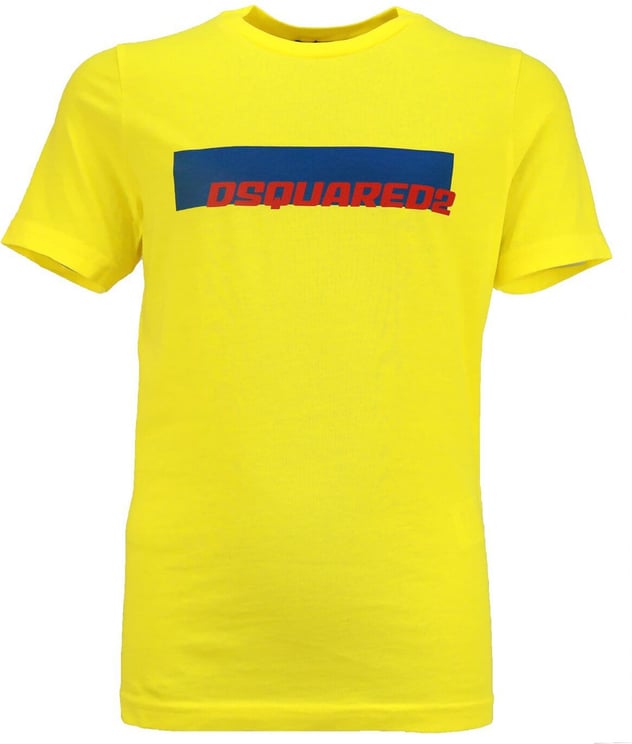 Dsquared2 Shirt Geel Met Logo In Rood/Blauw Geel