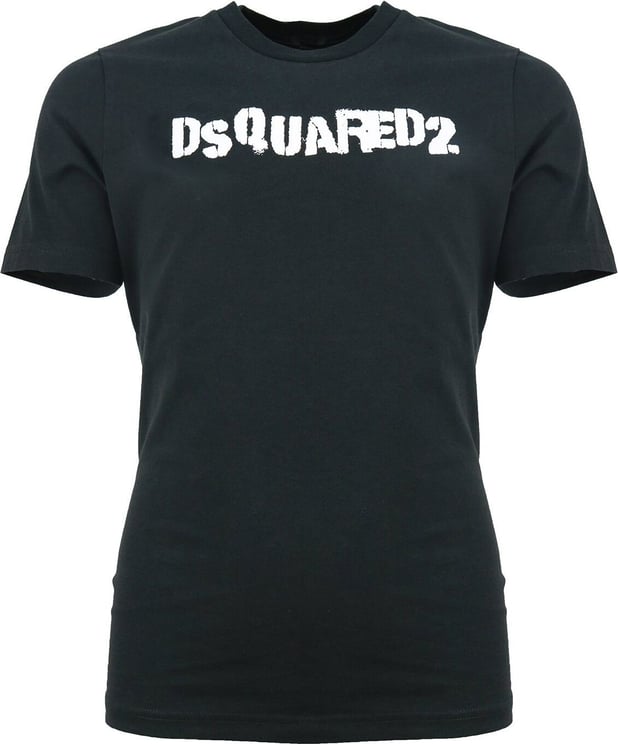 Dsquared2 Shirt Zwart Met Logoprint Slimfit Zwart