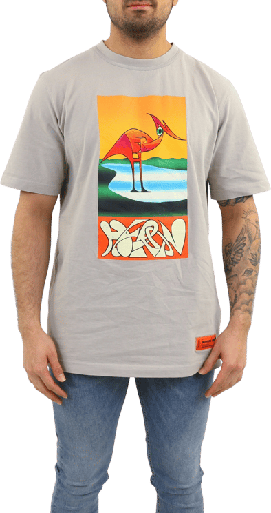 Heron Preston T-shirt With Embroidery Gray Grijs