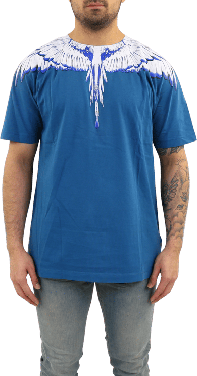 Marcelo Burlon Icon Wings Regular T-Shirt Pet Blauw